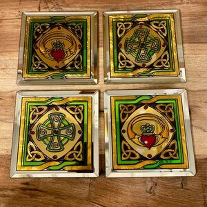 Set of 4 Royal Tara Irish Mirror Coasters